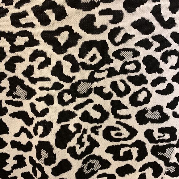 Marc New York Black White Leopard Cheetah Print Cardigan Sweater Coat Sz M - Picture 5 of 10